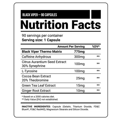 Black Viper 90 Cáps. - Dragon Ph