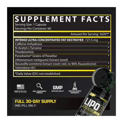 Lipo 6 Intense Ultra 60 Cápsulas - Nutrex