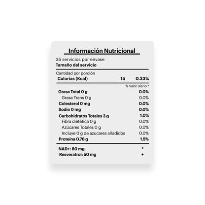 Eterna+ Nad+ y Resveratrol 70 servicios  - TMX Wellness