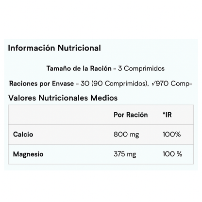 Calcio y Magnesio 90 Tabletas - MyVitamins