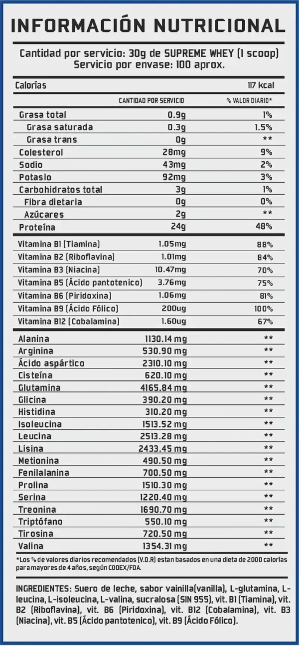 Proteína Supreme Nutrition Whey 6.6 lb - Image 2